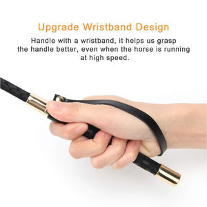 Fusta de polo lista para el campo, diseño duradero para el control del jinete, manejo equilibrado, entrenamiento y juego ecuestre, fusta de cuero para caballo - Product Image 5