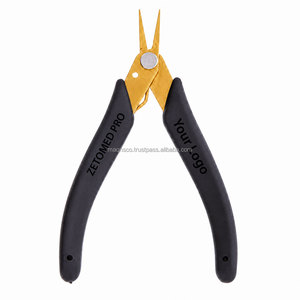 Pro Gold Best Quality <b>Small</b> Tweezer Nose <b>Pliers</b> Super fine tips Jewelry Making Tools Black Handles - Product Image 1