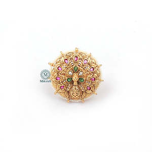 Morni Antique Designer Resizable 18K Fashion Gemstone Ring - Product Image 2