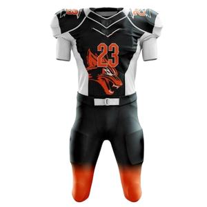 ชุดกีฬาผู้ชายแบบใหม่ สวมใส่สบาย ชุดยูนิฟอร์มอเมริกันฟุตบอล ผลิตจากโพลีเอสเตอร์ 100% ชุดยูนิฟอร์มอเมริกัน สามารถสั่งทำชื่อทีมและชื่อผู้เล่นได้ - Product Image 5