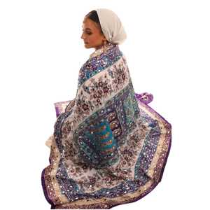 Elegant Polka Dot Solid Floral Printed Silk <b>Shawl</b> Women Long Multi Colors Custom Designs Ethnic Fashionable <b>Wedding</b> All Seasons - Product Image 1