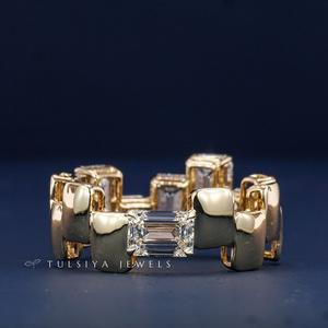 Premium Lab-Grown Emerald Diamond <b>Ring</b> for Men 14K Gold Eco-Friendly Fine Jewelry Elegant Engagement Wedding Band <b>Statement</b> <b>Ring</b> - Product Image 5