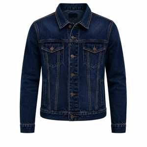 Veste en jean élégante pour homme, col montant, imperméable, respirante, coupe-vent, écologique, réversible, style streetwear décontracté - Product Image 2