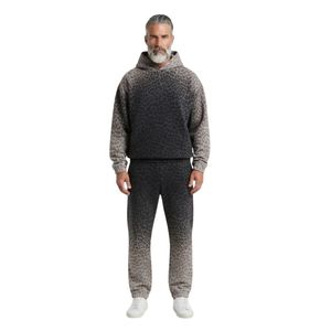 Conjunto de Sudadera con Capucha y Pantalones Deportivos para Hombre, Estampado Completo con Textura de Zebra, Estilo Holgado, Acabado Gráfico - Product Image 4
