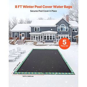 Sacche d'acqua per copertura piscina a doppia camera da 8 piedi, 5 pezzi con strisce riflettenti, in PVC spesso 0,3 mm, pesi inclusi - Product Image 5