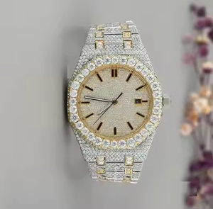 Montre Homme Haut de Gamme Aurora Shine Quartz Moissanite Diamant, Style Hip Hop Iced Out, Montre-Bracelet Tendance - Product Image 4