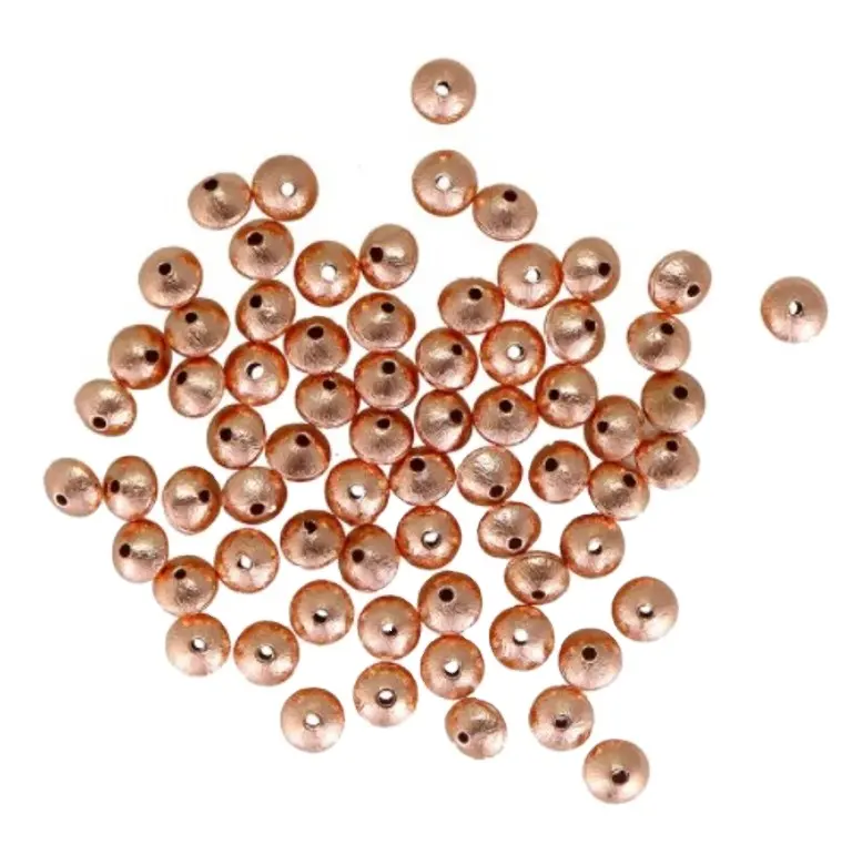 Rose Gold Saucer Bead Kim Loại Hạt Phát Hiện Trang Sức Làm Quyến Rũ 8Mm Quyến Rũ Bead Cho Jewellery Thiết Kế Vòng Đeo Tay Làm Kết Phát Hiện
