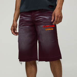 Shorts en jean amples et délavés pour hommes, style streetwear, personnalisables par le fabricant, en denim vierge, coupe oversize, pour la vente en gros - Product Image 1