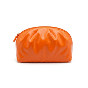 RootsMen orange Polyester Cosmetic Bag Medium Size Zipper Closure Portable Letter Pattern Simple Style - Product Image 5