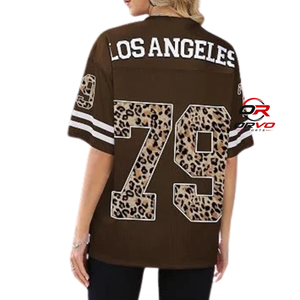 Camiseta Deportiva de Malla Transpirable con Cuello en V para Mujer, Color Negro, Los Ángeles LA 79, Estilo Fútbol Americano - Product Image 4