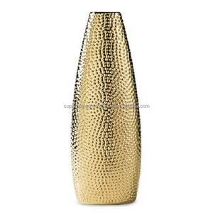 แจกันดอกไม้ตกแต่งพื้นผิวทองเหลืองโบราณแจกันดอกไม้สำหรับห้องนั่งเล่นและระเบียงการตกแต่งภายใน - Product Image 6