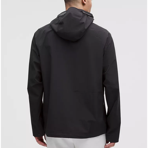 Chaqueta Cortavientos con Capucha Reflectante de Lona para Hombre, con Logotipo Personalizado en la Parte Delantera, con Bolsillos, Transpirable, de Secado Rápido, Informal para Invierno y Actividades al Aire Libre - Product Image 2