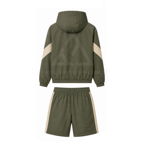 ชุดวอร์มกีฬาแบบเบา พร้อมเสื้อแจ็คเก็ตระบายอากาศและกางเกงขาสั้นเข้าชุด ผ้าแห้งเร็ว เหมาะสำหรับวิ่งออกกำลังกายกลางแจ้ง - Product Image 4