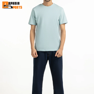 Camisetas de Hombre 100% Algodón Tejido, Manga Corta, Venta al Por Mayor, Ropa de Verano, Color Sólido, Transpirable, Ecológico - Product Image 3