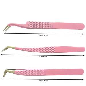 Pinces à cils de précision personnalisables de haute qualité Morje Surgical, en acier inoxydable, pointe lisse, 10 mm, ensemble pour l'application des cils - Product Image 5
