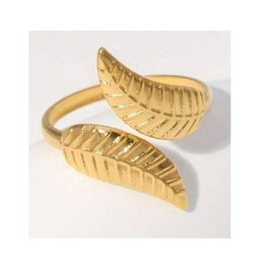 Feuille Design Durable Écologique Moderne Fer Or Serviette Anneau À Manger Vaisselle De Mariage Partie Décor Accessoire - Product Image 1