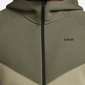 Sudaderas con Capucha y Cierre de Cremallera para Hombre, 100% Algodón, Precio al por Mayor, Color en Contraste, Deportivas, Casuales, de Invierno - Product Image 3
