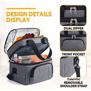 Custom Printed Waterproof 600D Polyester PEVA Lining Aluminium Foil Insulated Thermal 15L Reusable Lunch Cooler Bag for Picnic - Product Image 2