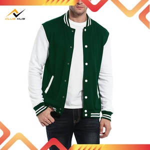 Veste universitaire en laine et coton de haute qualité pour homme, logo brodé personnalisé, col montant, bomber d'hiver - Product Image 6