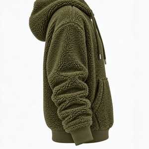 Sweat-shirt vert olive pour homme, coupe classique, style décontracté, pour l'hiver, avec poche, anti-boulochage, par KALEEM QUALITY WEAR - Product Image 3