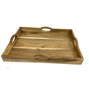 ร้อนขายไม้ให้บริการถาดที่มีด้ามจับแผ่นและจานที่ให้บริการจานร้านอาหารใช้เครื่องครัวเครื่องใช้ในบ้านตารางใช้ - Product Image 1