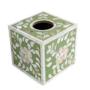High End Quality Suitable for Table Decoration Mother of Pearl <b>Tissue</b> Box MOP MDF Box with Floral Shape for <b>Paper</b> Storage - Product Image 6