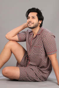 Classic Summer Formal 100% Cotton <b>Knitted</b> Breathable Shorts <b>Set</b> for Men - Product Image 3