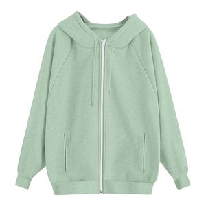 Sudadera con capucha de algodón premium para mujer, estilo casual para uso diario, con cremallera completa y manga larga. - Product Image 3