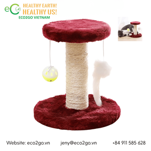 Vietnam Factory Modern Classic Eco-Friendly Brown Cat Tree with Real Wood <b>Climbing</b> <b>Frame</b> Scratching Post & Leaves - Product Image 5