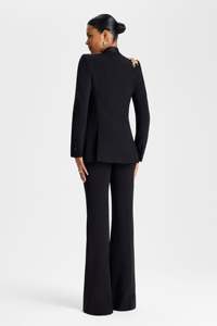 Traje de Dos Piezas Personalizado con Apliques Florales, Traje Formal Largo, Pantalón y Chaqueta de Un Solo Pecho, Ropa de Fiesta, Traje de Lujo - Product Image 3