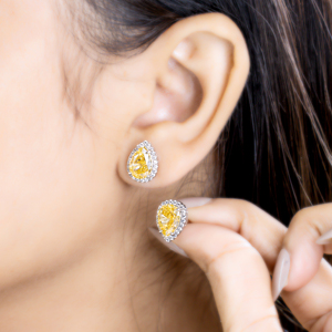 Boucles d'oreilles en zircon taille poire, plaqué rhodium argenté, sertissage griffe, bijoux fins de luxe pour femme, certifiées GIA, cadeau - Product Image 5