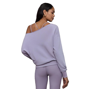 Women's <b>Off</b>-<b>Shoulder</b> Hoodies Long Sleeve Sweatshirts Custom Logo Eco-Friendly 100% Cotton Streetwear Breathable Anti-Wrinkle - Product Image 3