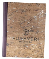Couverture de menu de café en bois de bouleau, design élégant, logo gravé au laser, matériau simili cuir, fixation à 3 vis, finition polie, A4/A5