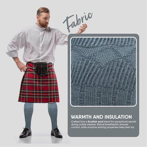 Kilt Hose for men, Traditional Scottish Socks for Kilts, Ribbed Design, Pull Up To Cuff Over Your Hose Flashes - Product Image 5