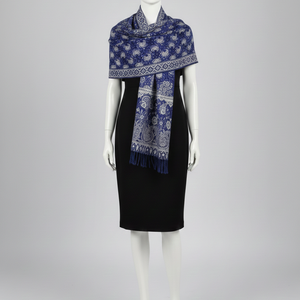 Pashmina Larga de Viscosa Duradera Hecha a Mano AHE al por Mayor |   Chal de Invierno con Diseño Floral Paisley y Tacto de Cachemira - Product Image 5