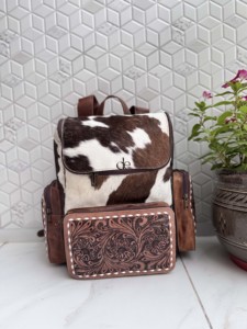 Unique Designer Cowhide Leather Hand Tooled Carving Stylish <b>Backpack</b> <b>School</b> Bags Unisex Beautiful Designer Bag Multi Use Bag - Product Image 1