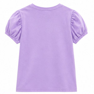 Camiseta de Punto de Manga Corta con Cuello Redondo para Niñas, de Alta Calidad, Algodón, Ropa Casual, Estilo Moderno, Directo de Fábrica - Product Image 2