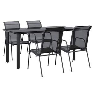 Ensemble de salle à manger de jardin noir anthracite - Product Image 2