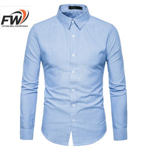 Mejor precio, camisas de vestir para hombre 100% algodón, antiarrugas, hechas a medida, con cuello abotonado y manga larga. - Product Image 1