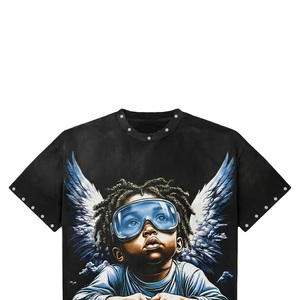 Camiseta Glory personalizada de estilo vintage con estampado DTG, 100% algodón, tela suave, con pedrería, mangas cortas, para uso unisex. - Product Image 3