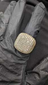 Anillo de Plata de Ley con Moissanita y Diamantes, Diseño Cuadrado Iced Out, Estilo Hip Hop Bling, Joyería de Declaración para Hombre - Product Image 4