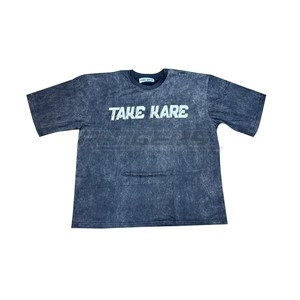 T-shirt délavé style rétro en coton, impression graphique, streetwear personnalisé, OEM, vente en gros, t-shirts vieillis en vrac - Product Image 1