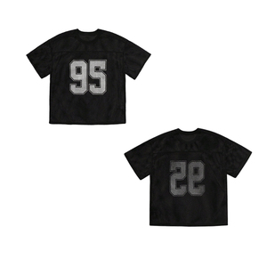 Maillot de football américain rétro personnalisé, coupe courte, style streetwear, coupe ample, en mesh, vente en gros, avec option OEM - Product Image 1