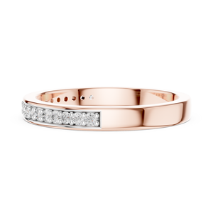 Anillo de Diamantes Cultivados en Laboratorio, Corte Simple, Oro Rosa Sólido de 18 Quilates, Bañado en Rodio, para Compromiso, Fiesta, Boda, Regalo, Uso Diario, para Mujer - Product Image 3