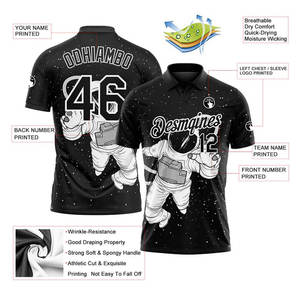 Camiseta de Golf de Manga Corta para Hombre, de Secado Rápido, con Cierre, Estampado Digital, Poliéster/Algodón, Logotipo Frontal Vintage Personalizado - Product Image 2