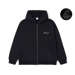 SIMWOOD 2024 Printemps Hiver Nouveau Sweat à capuche oversize en polaire à fermeture éclair intégrale, sweat-shirts chauds à texture gaufrée, survêtement sportif - Product Image 4