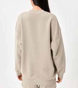 Otoño venta al por mayor de gran tamaño de cuello redondo señoras sudaderas de manga larga de lana sólido Casual de alta calidad Premium mujer sudadera - Product Image 4
