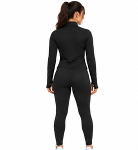 Conjunto Deportivo de Yoga de 3 Piezas para Mujer, Leggings, Sujetador Deportivo y Chaqueta, Elástico en 4 Direcciones, Secado Rápido, Ropa Deportiva Personalizada al por Mayor - Product Image 6
