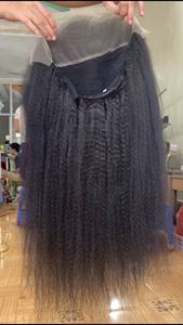 Lace Front Wigs Human <b>Hair</b> Vietnamese/Cambodian <b>Kinky</b> <b>Straight</b> Human <b>Hair</b> 13x4 Lace Frontal Wigs 180-250% Density - Product Image 5