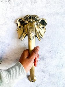 Manija de Puerta de Latón con Diseño de Ganesha, Acabado Antiguo, para Templo Principal, Decoración del Hogar, Resistente, Tradicional - Product Image 3